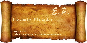 Eschwig Piroska névjegykártya